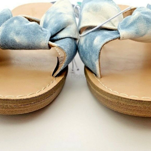 Universal Thread Melody Knotted Slide Sandals Blue 10 - Picture 3 of 6